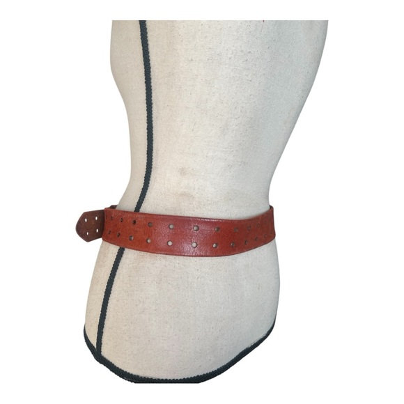 Vintage Red Grommet Leather Belt Size - Picture 4 of 8